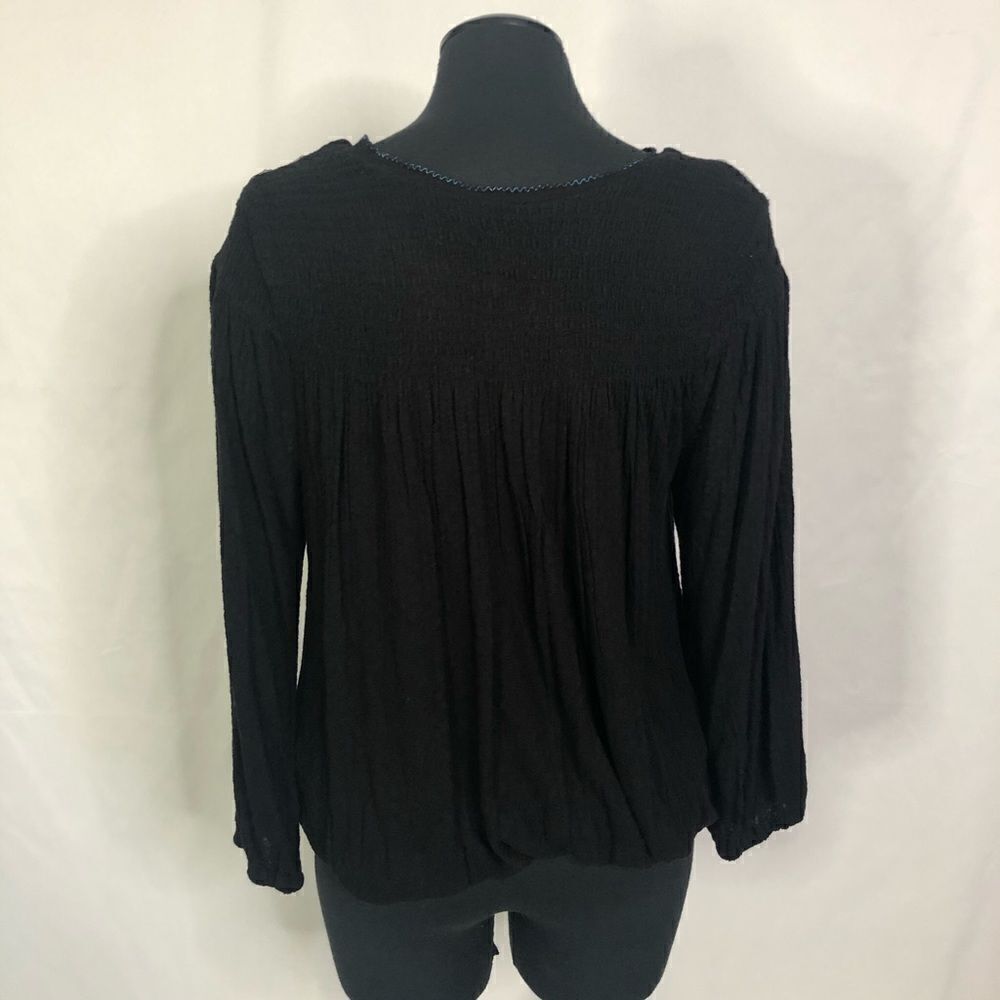 Free People Black Begonia Embroidered Blouse - Women’s M - Picture 3 of 5